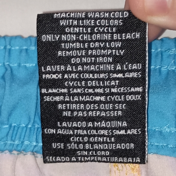 Mens Neff Orange Pink Blue Animal Print Drawstring Swim Trunks Size Medium - Picture 11 of 11